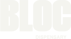 Bloc dispensary logo, white